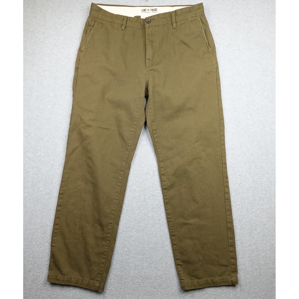Line Of Trade The Officer Chino Pants Men's 36x32 Herringbone Twill Olive Green